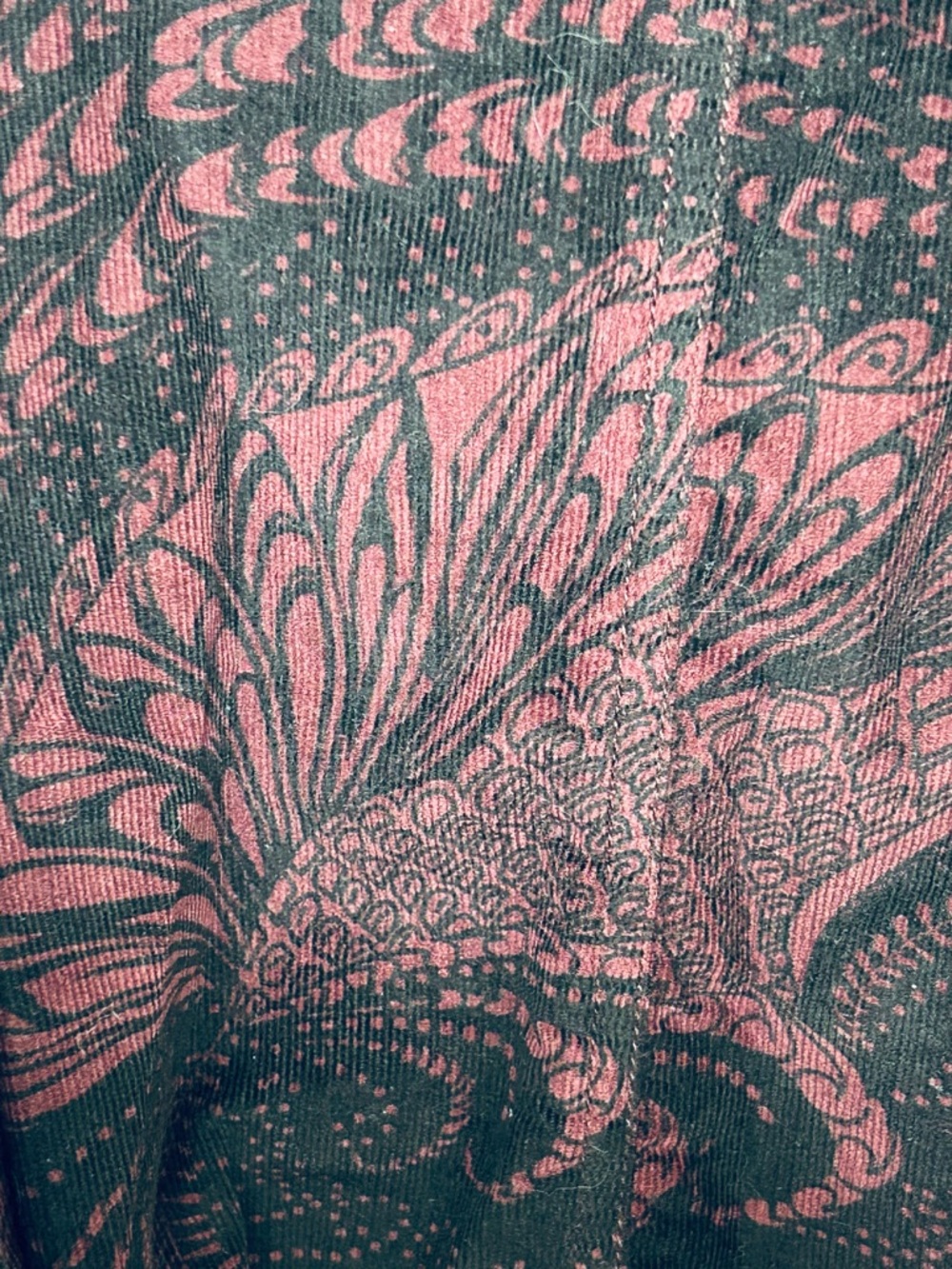 Bohemian Asymmetrical Maroon Printed Tie-Waist Skirt - Picture 9 of 10